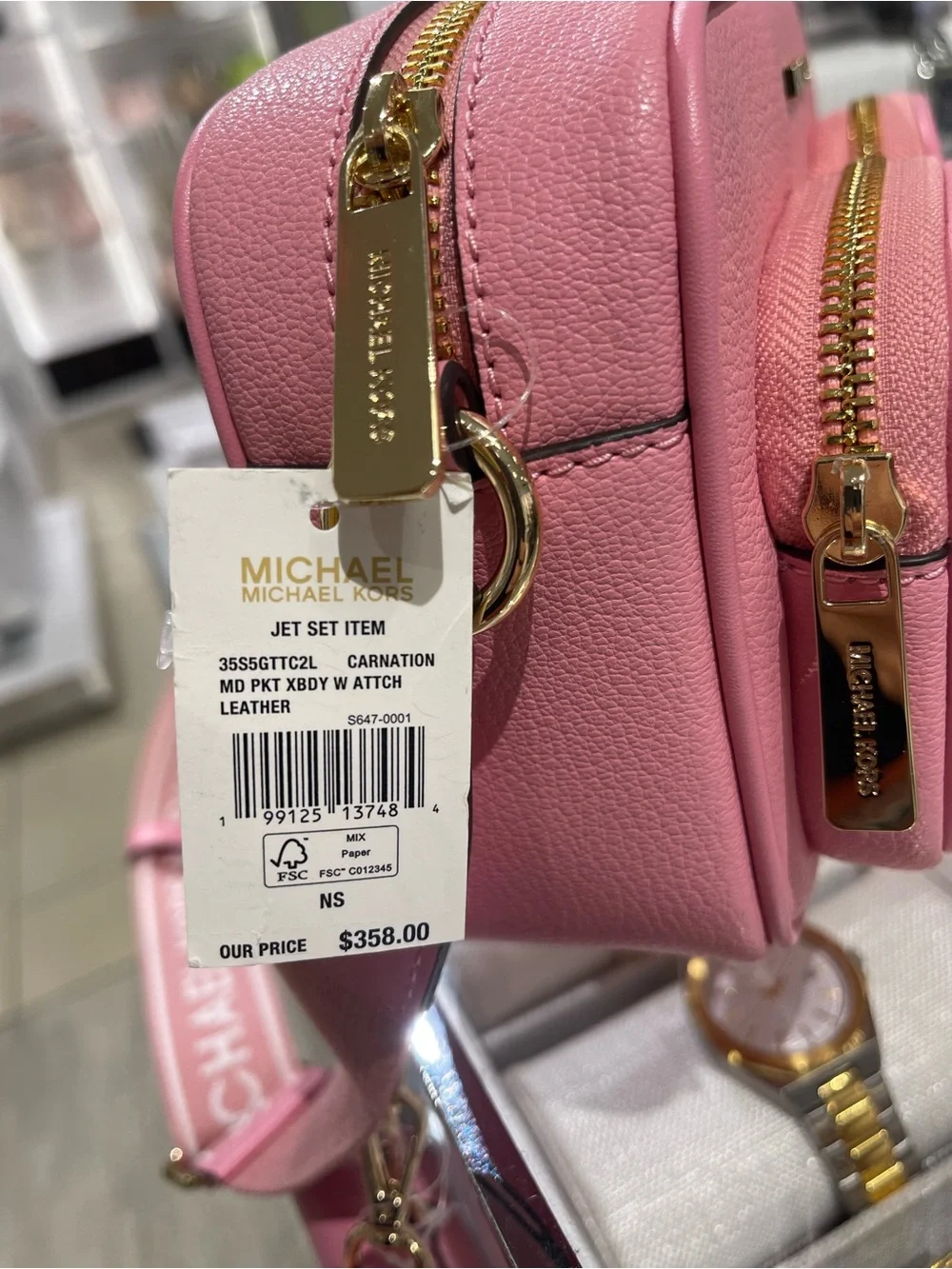 Michael Kors JST Md Pocket Leather Messenger XBody With Attachments Crossbody